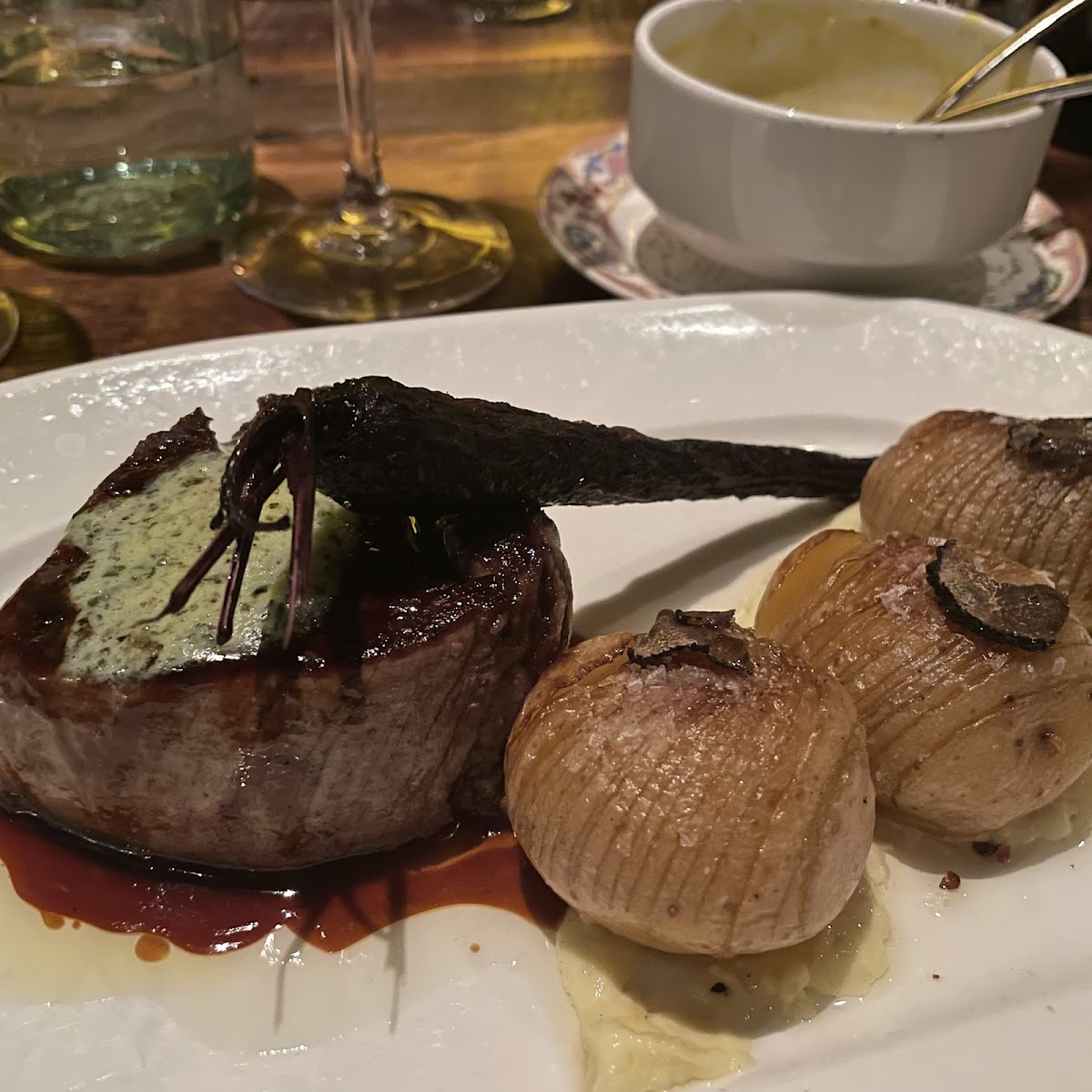 Filet with Hasselback Potatoes