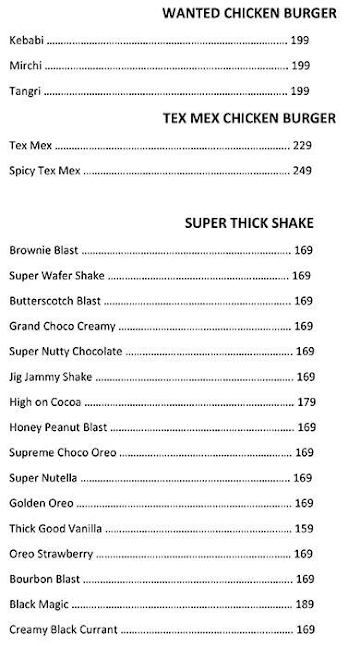 Cheesy Juicy Burgers menu 