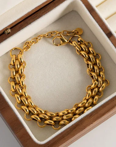 Titanium stalen 18K gouden geometri - 0