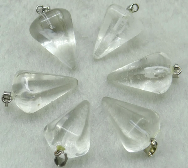 Title 4, Pendentif cône hexagonal en agate de pierre nat...