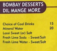Bombay Restaurant menu 1