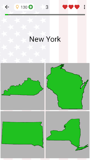 50 US States Map, Capitals & Flags - American Quiz screenshots 13