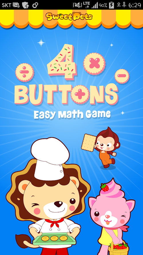 Android application 4 Buttons Easy Math Game screenshort