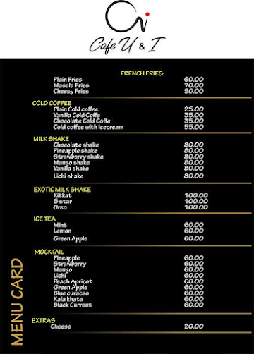 Cafe U & I menu 