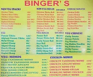 Bingers menu 1