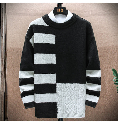 Title 2, Mens Casual Round Neck Long-sleeved Sweater - ...