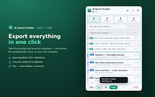 AI Search Tracker: Queries & Sources for ChatGPT & Claude screenshot 6
