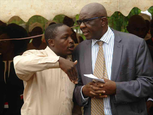 Central Maragoli MCA Abdallah Chogo and Vihiga Governor Moses Akaranga in Kidundu village on May 19 /FILE