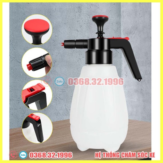 Bình Xịt Bọt Tuyết Cầm Tay - Bình Tạo Bọt Cho Xe Máy, Xe Ô Tô 1.8L 2.5L - Áp Suất Cao, 3 Chế Độ Điều Chỉnh Tia Phun