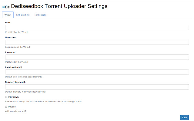 Dediseedbox Torrent Uploader chrome extension