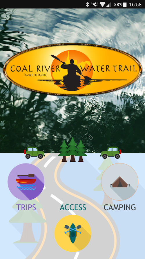 Android application Coal River Water Trail screenshort