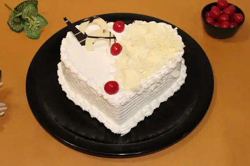 White Forest Heart Cake