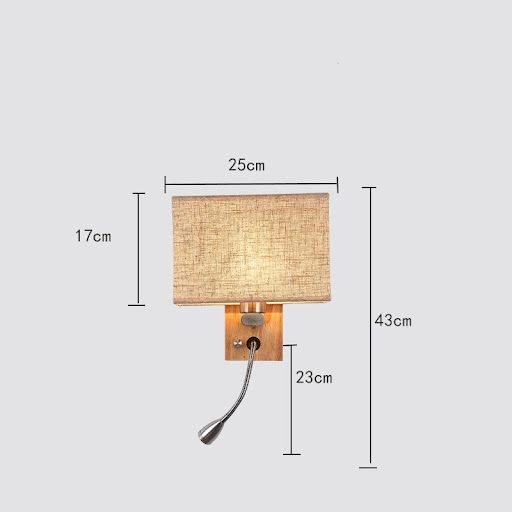 Title 1, Interior LED Wall Lights for Hotel Rooms Wood H...