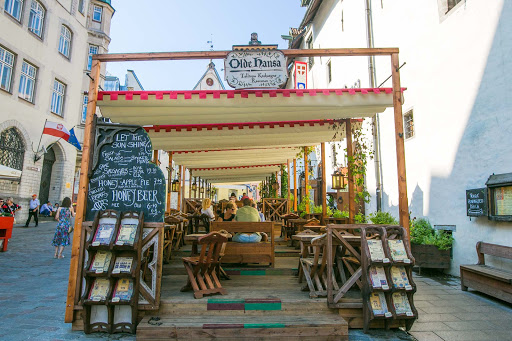 Olde Hansa, one of the charming little streetside cafes in Old Tallinn. 