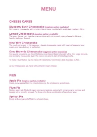 The Brownie Company menu 4