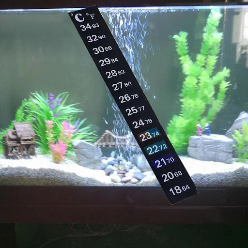 Aquarium Fish Tank Strip Stick-on discolor Thermometer Adhesive Scale Sticker Tools Sticky Dual Sticker Temperature Y3J7