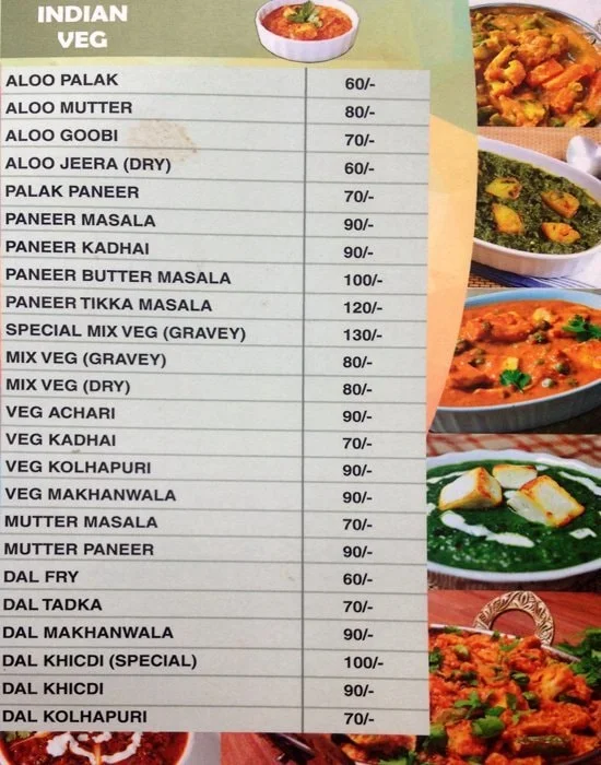 Ya Khwaja Garib Nawaz Hotel menu 