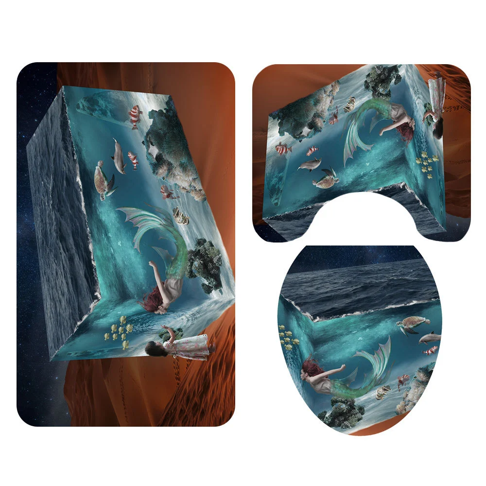 Title 1, Alfombra de baño con estampado de tiburón de tr...