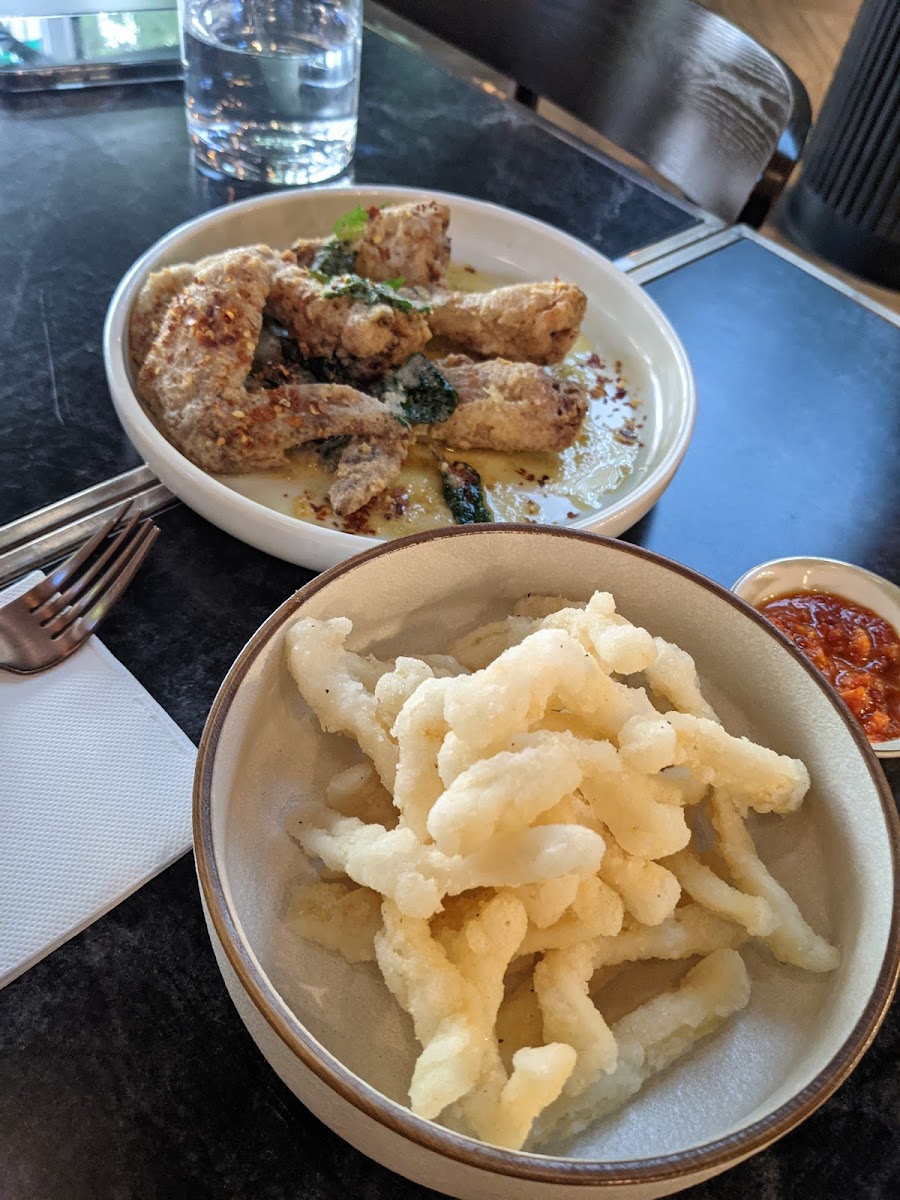 fried chicken qings and calamari