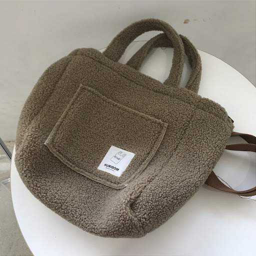 Title 5, Lamb Hair Casual Messenger Bag Portable for eve...