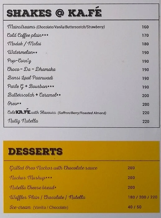 Ka.Fe menu 