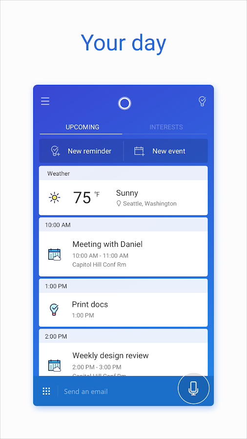    Microsoft Cortana – Digital assistant- screenshot  