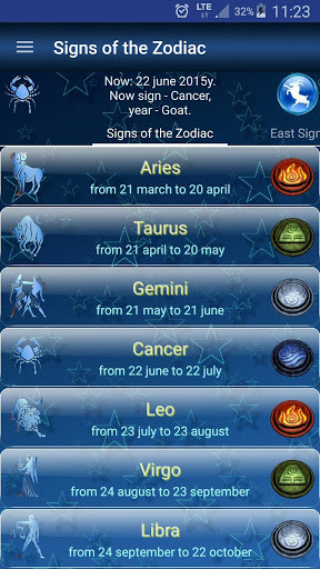 Screenshot Signs of the Zodiac