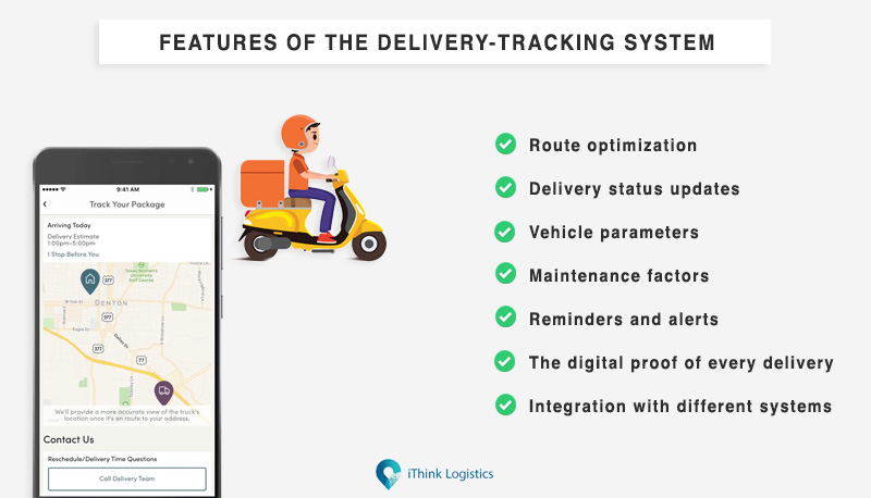 features of delivery tracking system
