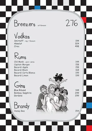 Pop Tate's menu 