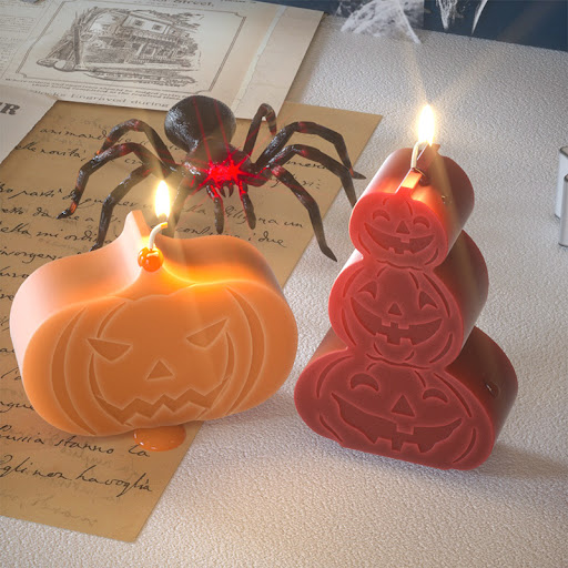 Title 6, Halloween Candle Mould Ghost Pumpkin Create spo...