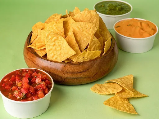Salsa And Queso With Chips