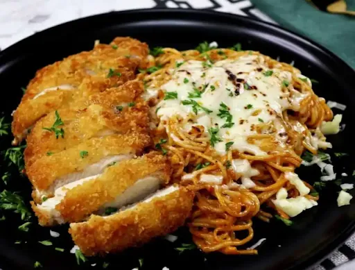 Fried Chicken With Spaghetti