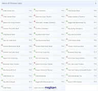 Chinese Daily menu 1