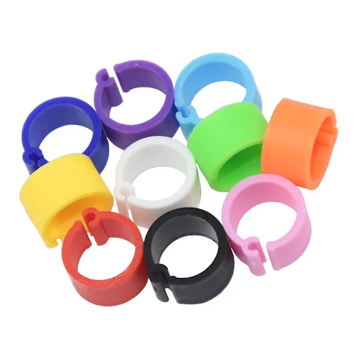 100Pcs 10 Colors Birds Feet Rings Inner Diameter 8mm Width 7mm Plastic Clip Ring Pigeon Dove Quail Foot Ring Farm Animal