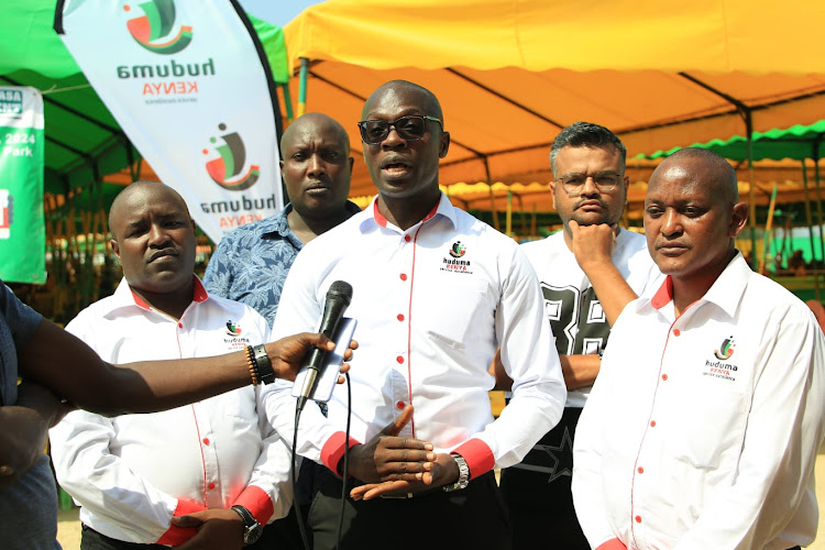 Huduma Centre Mombasa deputy manager Harrison Yogo at Kibarani Miracle Park on Tuesday.