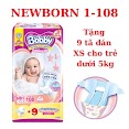 Tã - Bỉm Lót Sơ Sinh Bobby Newborn 1 (64 Miêng/ 108 + 9 Miếng Tã Dán) Cho Bé Sơ Sinh