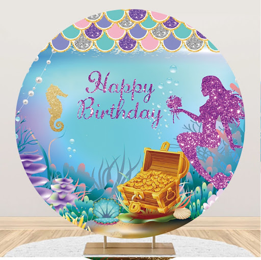 Title 1, Round Fabric Photo Backdrop for Activity Party ...
