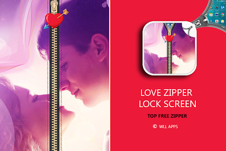 Romantic Zipper Lock Screen Screenshots 1