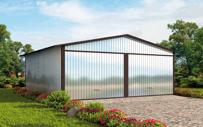 projekt GB63 Garaż Blaszany Dwustanowiskowy