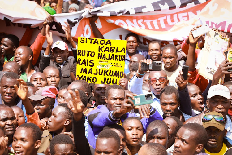 Supporters of Kenya Kwanza at Kaptama ,Mt Elgon, Bungoma County