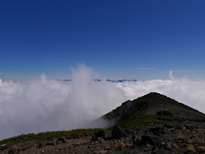 中央アルプス方面は雲海に