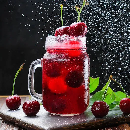 PopTea Cherry Popping Boba Bubble Beverage [450 Ml, 1 Mason Jar]