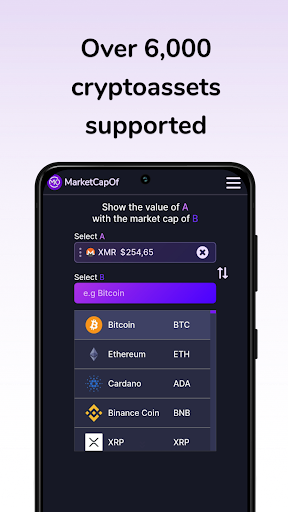Screenshot MarketCapOf - Crypto Price Sim