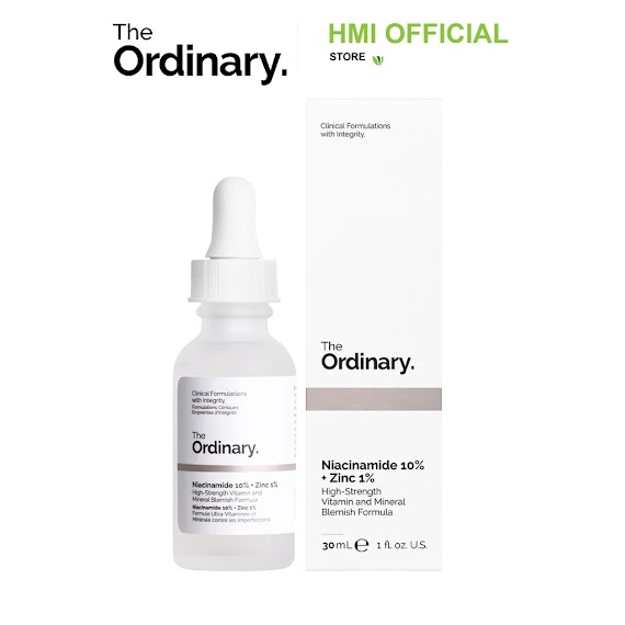 Serum The Ordinary Niacinamide 10% + Zinc 1% 30Ml Của Mỹ, Giúp Cân Bằng Bã Nhờn Làm Sáng Da Thu Nhỏ Lỗ Chân Lông