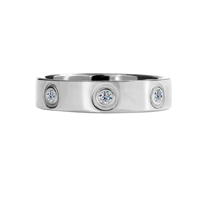 925 Zilveren ring met moissaniet en 7 diamanten voor dames, een eenvoudige en elegante ring, ideaal als cadeau.
