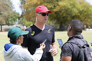 Chean Roux (Coach) during the Junior Springbok Media Opportunity at Markotter Fields, Paul Roos Gymnasium on March 08, 2018 in Stellenbosch, South Africa. 