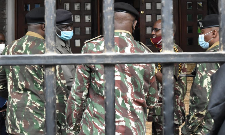 Security beefed around city hall./FILE