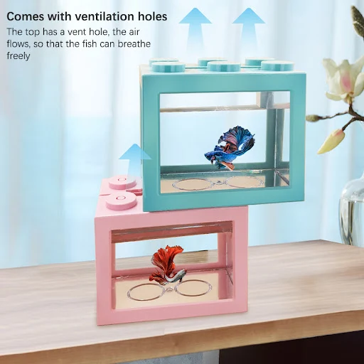 Mini Aquarium Fish Tank Lamp Control Color Circular AquariumMini Fish Tank Light Home Decoration Aquarium Accessorie