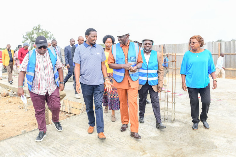 President William Ruto at the Nanyuki Affordable Housing Project in Laikipia County on January 10, 2023.