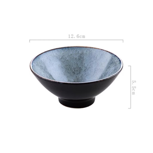Title 8, Ceramic Rice Bowl with Cutlery, 5 Inch Bamboo H...